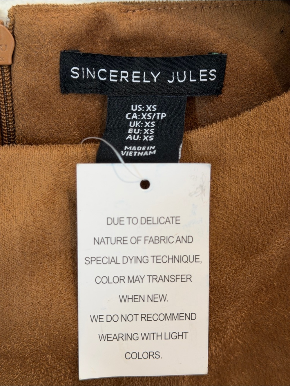 Sincerely Jules NWOT Faux Suede Shift Dress Size XS - Picture 4 of 8